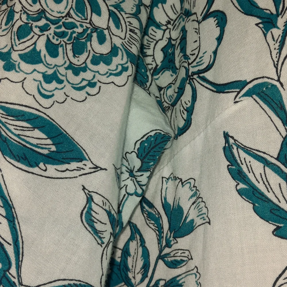 J.JILL Floral Cabana Dress Blue & White Boho Beach Organic Cotton Resort Vacay M - Picture 9 of 12